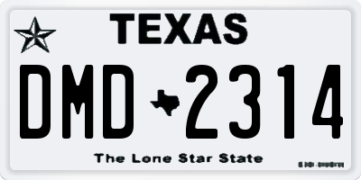 TX license plate DMD2314