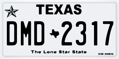 TX license plate DMD2317