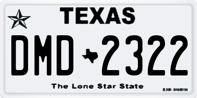TX license plate DMD2322