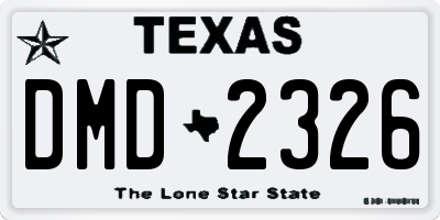 TX license plate DMD2326