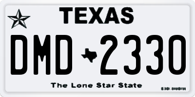 TX license plate DMD2330