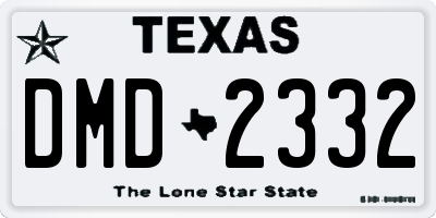 TX license plate DMD2332