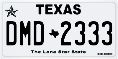TX license plate DMD2333