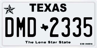 TX license plate DMD2335