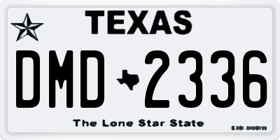 TX license plate DMD2336