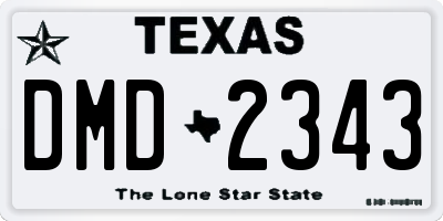 TX license plate DMD2343