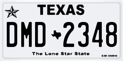 TX license plate DMD2348