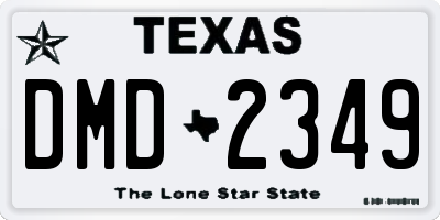 TX license plate DMD2349