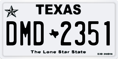 TX license plate DMD2351