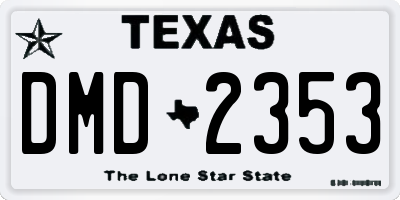 TX license plate DMD2353