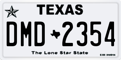 TX license plate DMD2354