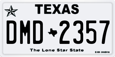 TX license plate DMD2357