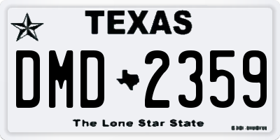 TX license plate DMD2359