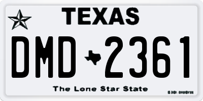 TX license plate DMD2361
