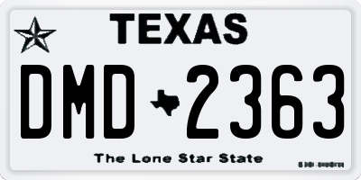 TX license plate DMD2363