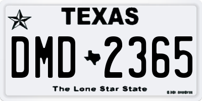 TX license plate DMD2365