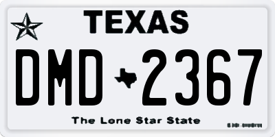 TX license plate DMD2367