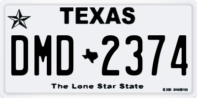 TX license plate DMD2374