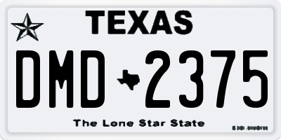 TX license plate DMD2375