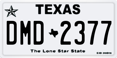 TX license plate DMD2377
