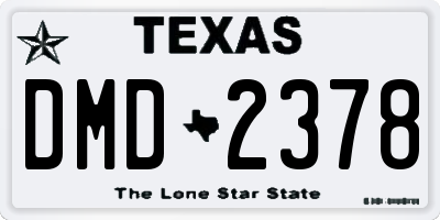 TX license plate DMD2378