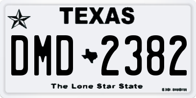 TX license plate DMD2382