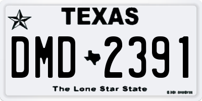 TX license plate DMD2391