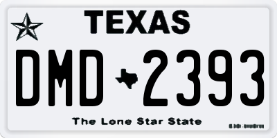 TX license plate DMD2393
