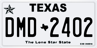 TX license plate DMD2402