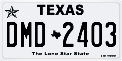 TX license plate DMD2403