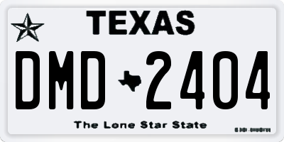 TX license plate DMD2404