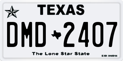 TX license plate DMD2407