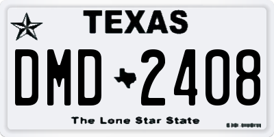 TX license plate DMD2408