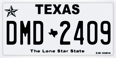 TX license plate DMD2409