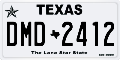 TX license plate DMD2412