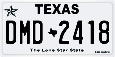 TX license plate DMD2418