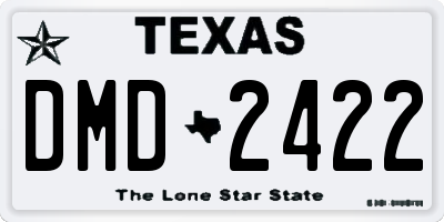 TX license plate DMD2422