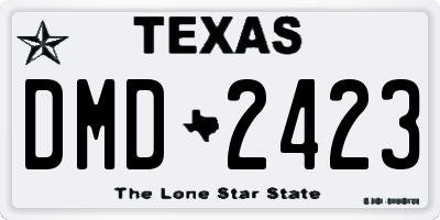 TX license plate DMD2423