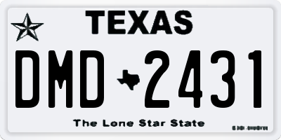 TX license plate DMD2431
