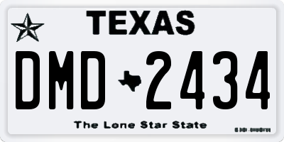 TX license plate DMD2434