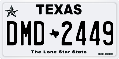 TX license plate DMD2449