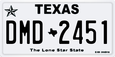 TX license plate DMD2451