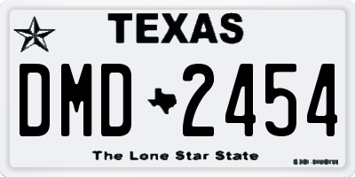 TX license plate DMD2454