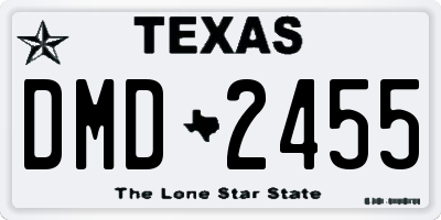 TX license plate DMD2455