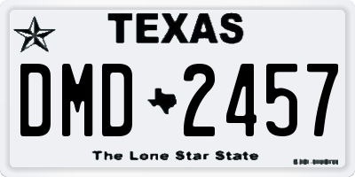 TX license plate DMD2457