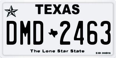 TX license plate DMD2463