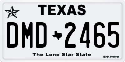 TX license plate DMD2465