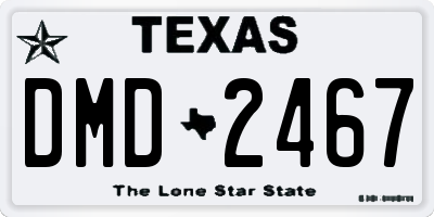 TX license plate DMD2467