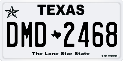 TX license plate DMD2468