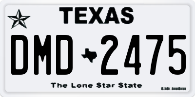 TX license plate DMD2475